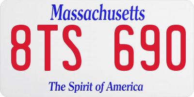 MA license plate 8TS690