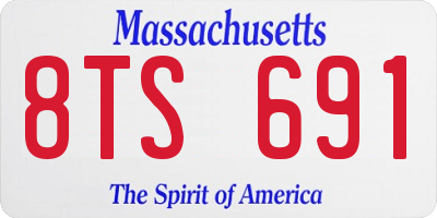 MA license plate 8TS691