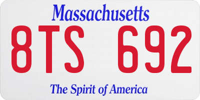 MA license plate 8TS692