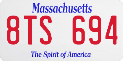 MA license plate 8TS694