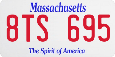MA license plate 8TS695