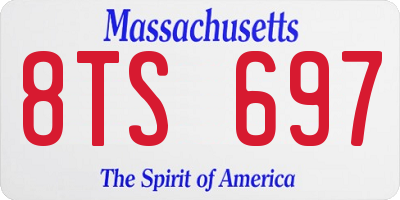 MA license plate 8TS697