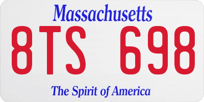 MA license plate 8TS698