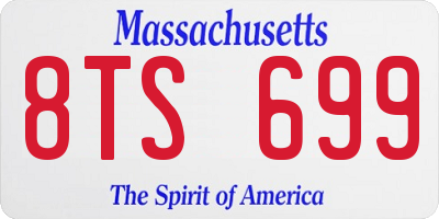 MA license plate 8TS699
