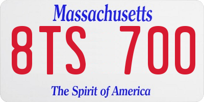 MA license plate 8TS700
