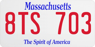 MA license plate 8TS703