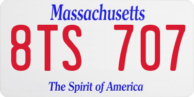 MA license plate 8TS707
