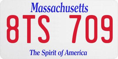 MA license plate 8TS709
