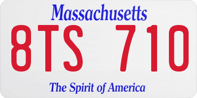 MA license plate 8TS710