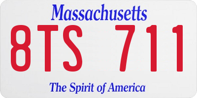MA license plate 8TS711