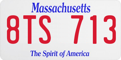 MA license plate 8TS713
