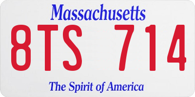 MA license plate 8TS714