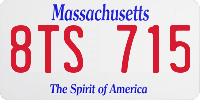 MA license plate 8TS715