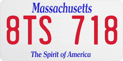 MA license plate 8TS718