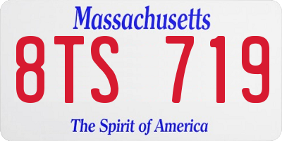 MA license plate 8TS719