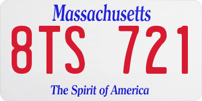 MA license plate 8TS721