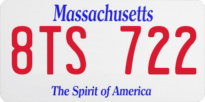 MA license plate 8TS722