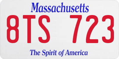 MA license plate 8TS723