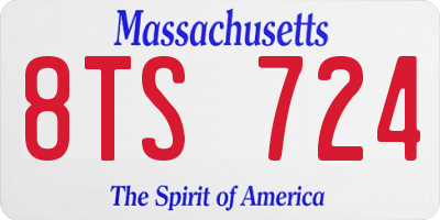 MA license plate 8TS724
