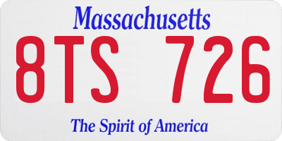 MA license plate 8TS726