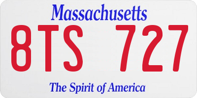 MA license plate 8TS727