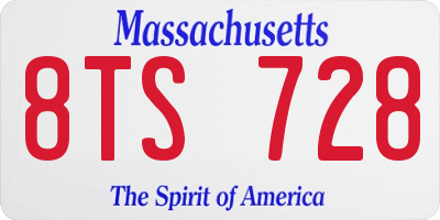 MA license plate 8TS728