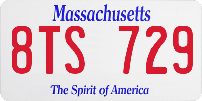 MA license plate 8TS729