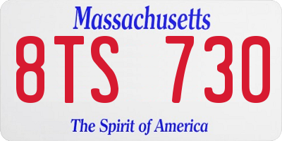 MA license plate 8TS730
