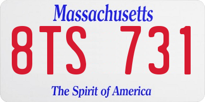 MA license plate 8TS731