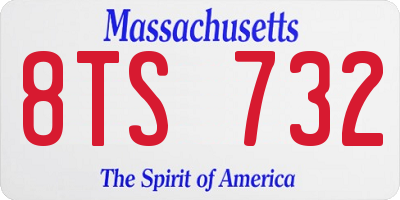 MA license plate 8TS732