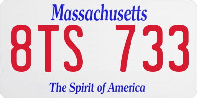MA license plate 8TS733
