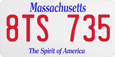 MA license plate 8TS735