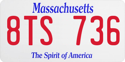 MA license plate 8TS736