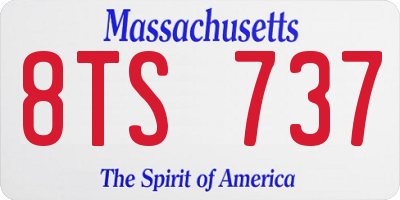 MA license plate 8TS737