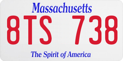 MA license plate 8TS738
