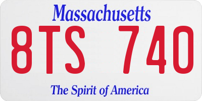 MA license plate 8TS740