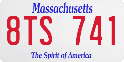 MA license plate 8TS741