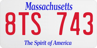 MA license plate 8TS743
