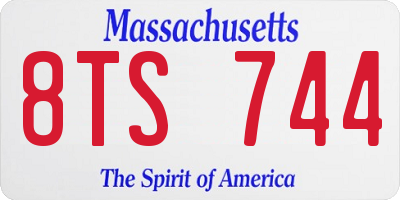 MA license plate 8TS744