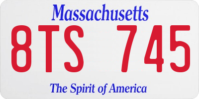 MA license plate 8TS745