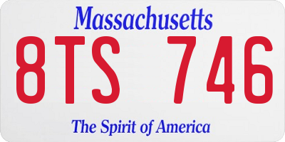 MA license plate 8TS746