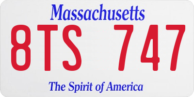MA license plate 8TS747