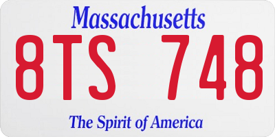 MA license plate 8TS748