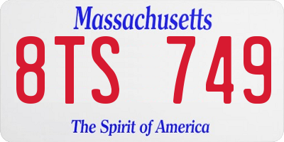 MA license plate 8TS749