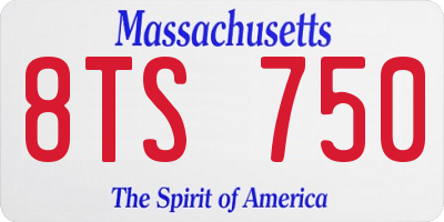 MA license plate 8TS750