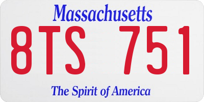 MA license plate 8TS751