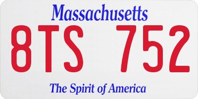 MA license plate 8TS752