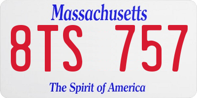 MA license plate 8TS757