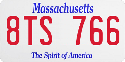 MA license plate 8TS766
