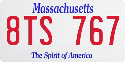 MA license plate 8TS767